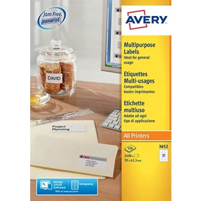 Abbildung von Avery 3652 Universal Etikette (A4)