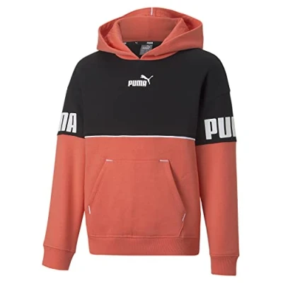 Abbildung von PUMA Mädchen Power Colorblock Hoodie FL G Sweat, Lachsfarben, 110