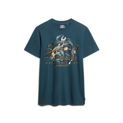 Abbildung von Superdry Tokyo Graphic Tshirt print, Herren, Größe: Medium, Blue bottle
