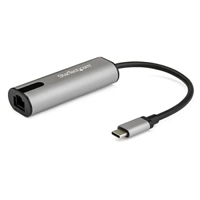 Abbildung von StarTech.com 2.5GbE USB C auf Netzwerk Adapter 3.0 2.5/1 Gbit/s und 100 Mbit/s Multigeschwindigkeits NIC C/Thunderbolt 3 3.1 Laptop RJ45/LAN MacBook Pro, Surface (US2GC30)