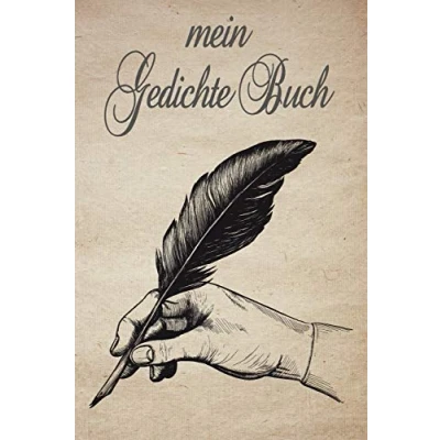 Abbildung von Mein Gedichte Buch: Reimebuch zum Selberschreiben als Lyrik und Text Sammlung oder Poetry Slam Buch ca A5 im Schreibfeder Design