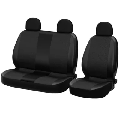 Abbildung von WOLTU AS7323 Universal Auto Sitzbezüge für Transporter, 1+2 Sitzbezug Schonbezüge aus Polyester &amp; Kunstleder Schwarz Grau