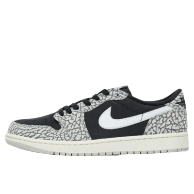 Abbildung von Nike CZ0790 001 Jordan 1 Retro Low OG Herren Sneaker, Grau/Schwarz/Weiß (Black/Muslin/Tech Grey/White), Größe 42,5, 42.5 EU