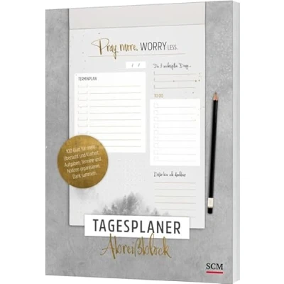 Abbildung von Pray more. Worry less Tagesplaner Abreißblock A5 100Blatt