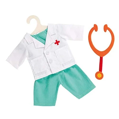 Abbildung von Puppen Arzt Outfit mit Stethoskop (ohne Puppe), f&uuml;r Puppengr&ouml;&szlig;e 28 35 cm