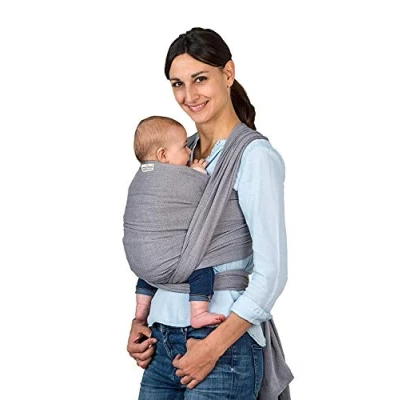 Abbildung von Amazonas Babytrage Carry Sling Grey (100% Baumwolle, Kreuzköper Webart für optimale Festigkeit und Flexibilität), Leicht luftdurchlässig