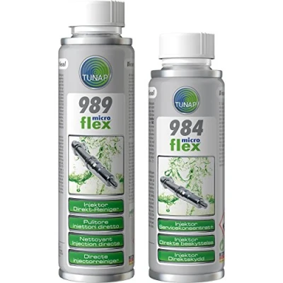 Abbildung von PRAKTISCHES SET! TUNAP MICROFLEX 989 INJEKTOR DIREKT REINIGER DIESEL 950 ml + 984 SCHUTZ 500