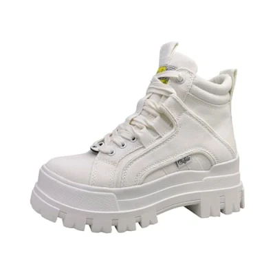 Abbildung von Buffalo Aspha NC MID Schnürstiefelette, Damen, Größe: 39, White Schuhe