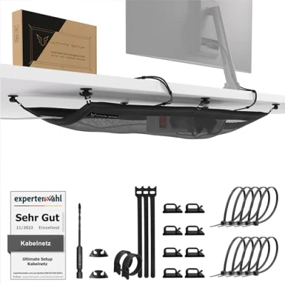 Abbildung von Ultimate Setup Kabelkanal Kabelnetz Schreibtisch für ideales Kabelmanagement, Flexibel, Belastbar