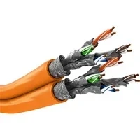 Abbildung von Goobay CAT 7A Duplex Netzwerkkabel S/FTP PiMF orange Kupferleiter CU AWG 23/1 (75714)