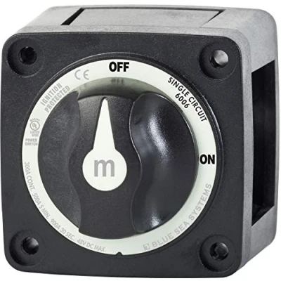 Abbildung von Blue Sea Systems 6006200 m Serie Batterieschalter EIN/AUS mit Knopf, schwarz