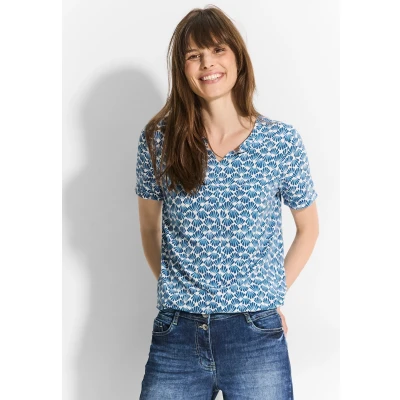 Abbildung von Cecil MIT Print Tshirt print, Damen, Größe: XXL, Blau