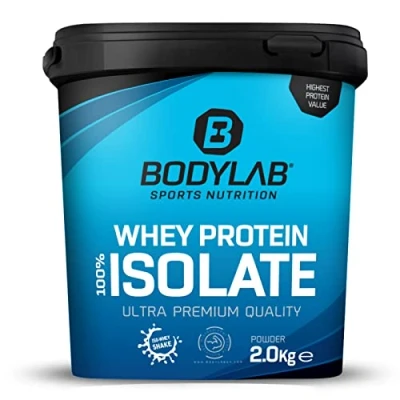 Abbildung von Whey Protein Isolate 2kg Pistazie Bodylab24, Eiweißpulver aus Isolat, Pulver kann den Muskelaufbau unterstützen, konzentriertes Iso frei von Aspartam