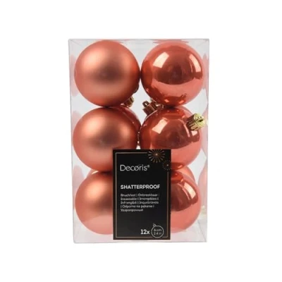 Abbildung von Weihnachtskugeln Kunststoff 6cm 12 Stück klassisch &amp; bruchsicher Christbaumkugeln Weihnachtsbaumkugeln für Weihnachten Christbaumschmuck Weihnachtsbaumschmuck Kürbis