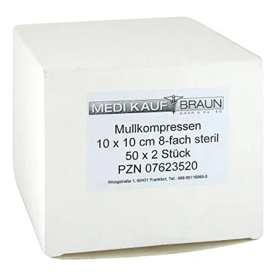 Abbildung von Mullkompressen 10x10 cm steril 50X2 St