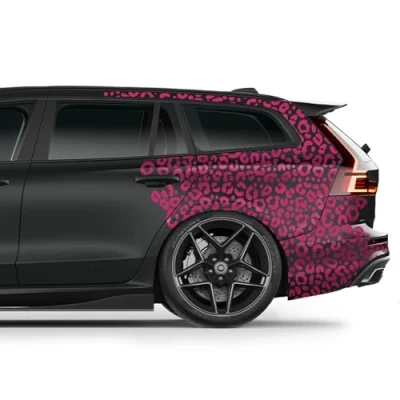 Abbildung von Finest Folia 6er Set DIN A4 Bögen Auto Aufkleber Leopard Muster Motorrad Bus Sticker Kfz Zubehör Leopardenmuster Tuning Dekor Design Folie K172 (Magenta)