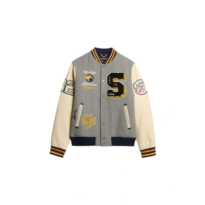 Abbildung von Superdry College Patched Bomberjacke, Herren, Größe: XL, Grey marl