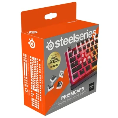 Abbildung von SteelSeries PrismCaps Double Shot Tastenset mit „Pudding“ Optik Kompatibilität allen gängigen mechanischen Tastaturen MX Stößel Schwarz (Skandinavisches Tastaturlayout)