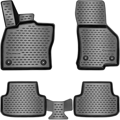 Abbildung von ELMASLINE Auto Fußmatten Gummi (4 St), für SKODA KAROQ (2017 2024) 3D Gummimatten mit extra hohem Rand mehr Schutz Passend Baujahre:, 2017 2024