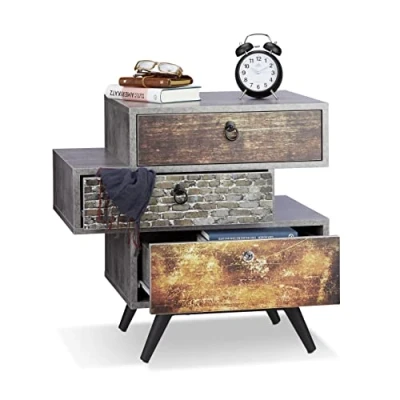Abbildung von relaxdays Schubkastenkommode Vintage Kommode mit 3 Schubladen