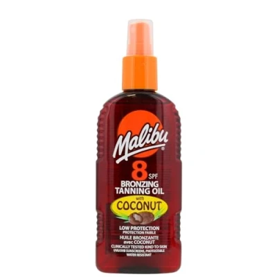 Abbildung von Malibu Sun Bräunungsöl LSF 8, wasserabweisend, Kokosduft, 200 ml