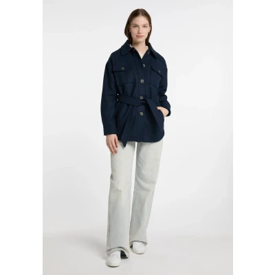 Abbildung von DREIMASTER Vintage Damen Übergangsjacke aus einer Wollmischung XXL / Nachtblau 70% Polyester 18% Wolle 10% Polyacryl 2% Viskose
