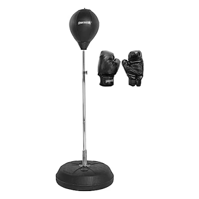 Abbildung von Sportinator Punchingball Standbox Trainer inkl. Boxbirne &amp; Boxhandschuhen, höhenverstellbare Stange von 125 cm bis 150