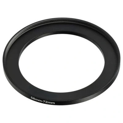 Abbildung von vhbw Step Up Ring Adapter von 58 mm auf 72 für Kamera Objektiv Filteradapter, Metall, Schwarz