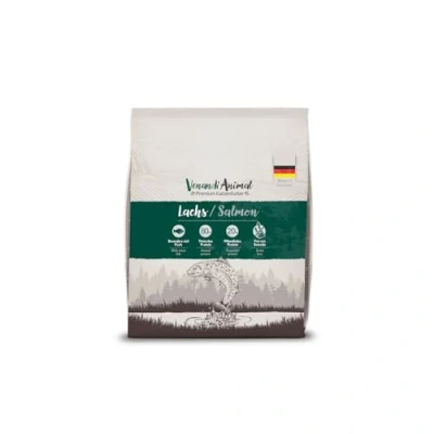 Abbildung von Venandi Animal Premium Katzenfutter Lachs, mit viel frischem Fisch, Trockenfutter, getreidefrei 1er Pack (1 x 300g)