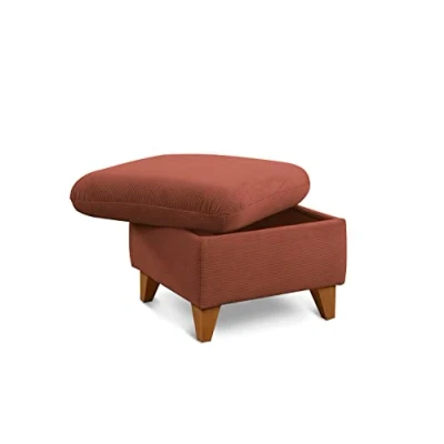 Abbildung von CAVADORE Stauraum Hocker Trend / Skandinavischer mit eichefarbenen Holzfüßen 249 x 86 162 Cord, Kupfer