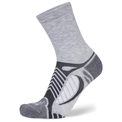 Abbildung von Balega Unisex Ultralight Crew Laufsocken, Grau/Weiß, Large,EU Größe 43 45.5