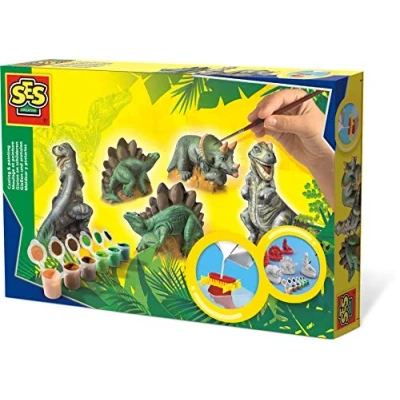 Abbildung von SES Creative® Gipsgießen Set Dinosaurier mehrfarbig