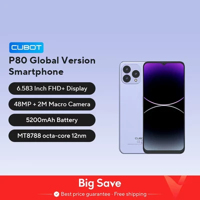 Abbildung von Cubot globale Version Android Smartphone P80, 13 Telefon, 8GB RAM, 256GB/512GB ROM, NFC,