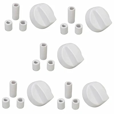 Abbildung von Chriluka Top Knebel Knauf Drehgriff 41,5 mm mit Adaptern Herd Backofen Universal für alle Marken (1, weiß)