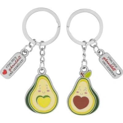 Abbildung von GRUSS &amp; CO Paar Schlüsselanhänger mit Motiv &quot;Avocado&quot; Anhänger Set bestehend aus zwei Schlüsselring, Charm Spruch Geschenk für zwei, Paare 73824