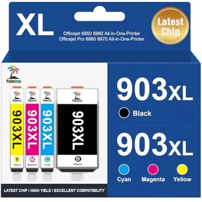 Abbildung von Palmtree 903XL Multipack Kompatibel für HP 903 XL Druckerpatronen Officejet 6950 Pro 6970 Patronen 6960 All In One Drucker (‎‎‎‎‎‎‎4er Pack)