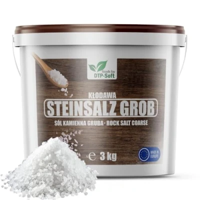 Abbildung von Steinsalz grob im Eimer Kochsalz körniges natürliches Premiumqualität TOP non GMO (3kg)
