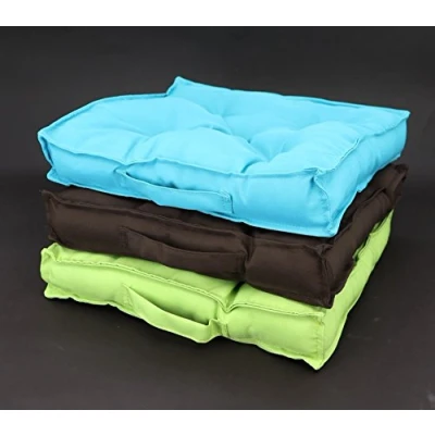 Abbildung von heimtexland Matratzenkissen mit 5 Punkt Steppung und Tragegriff 38x38 cm in Apfel grün Lounge Kissen Sitzauflage Garten Sitzkissen Outdoor Polster Stadionkissen Stuhlkissen Typ333