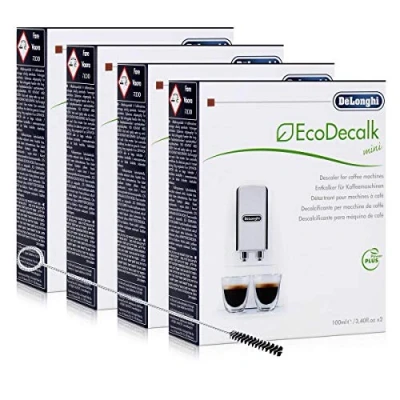 Abbildung von 4x Entkalker Delonghi EcoDecalk Mini Power Plus Reinigungsbürste für Kaffeevollautomaten