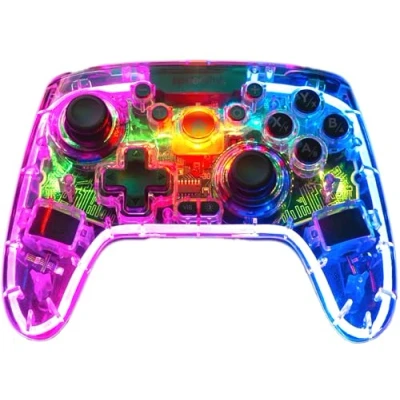 Abbildung von Speedlink RAIT NX RGB Gamepad Controller PC wireless Bluetooth oder USB, Hall Effekt Sensoren, transparent beleuchtet, dual Vibration, Makro Tasten, Turbo Taste, Akku, für PC/Switch/Android/PS3