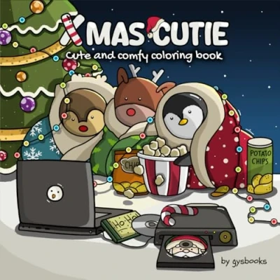 Abbildung von Xmas cutie: Cute and Comfy Coloring Book Cozy Christmas Featuring Fluffy Adorable Animal Characters Hygge Festive Holiday Scenes for Relaxation Joyful Vibes Adults &amp; Teens