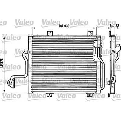 Abbildung von VALEO 816863 Klimakondensator ohne Trockner Aluminium 376mm R134a