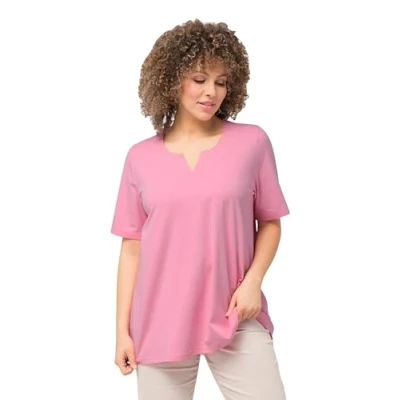 Abbildung von Ulla Popken Halbarm Tshirt basic, Damen, Größe: 42/44, Light pink