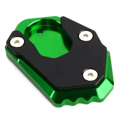 Abbildung von Vergrößerte Standplatte für Kawasaki ER 6N ER6F Z650 Z900 Z900RS Z1000 Z1000SX Motorrad Aluminium Fußseitenständer Verlängerung Pad (Grün)