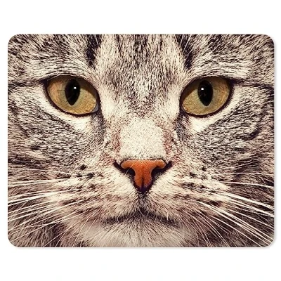Abbildung von Mauspad mit Katzen Motiv I 24 x 19 cm Mousepad in Standard Größe rutschfest für Mädchen Teenager und Frauen Katzengesicht dv_997