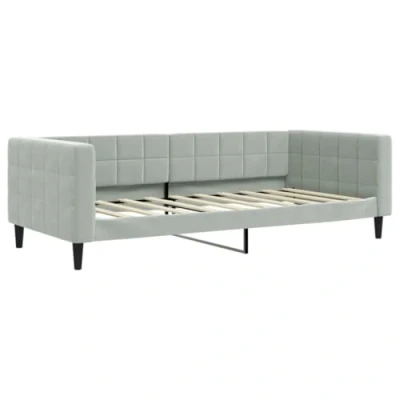 Abbildung von vidaXL Tagesbett, Gästebett 2 in 1, Sofabett Schlafsofa für Schlafzimmer Wohnzimmer, Bettsofa Sofa, Modernes Design, Hellgrau 90x190cm Samt