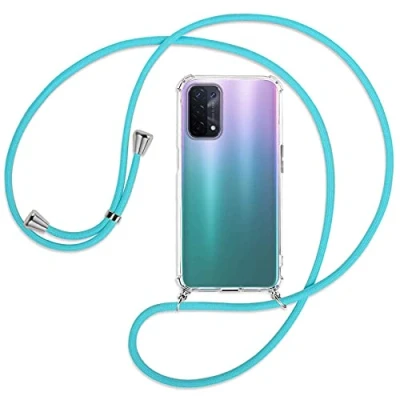 Abbildung von mtb more energy® Handykette kompatibel mit Oppo A54 5G, A74 5G (6.5&#039;&#039;) türkis Smartphone Hülle zum Umhängen Anti Shock Full TPU Case