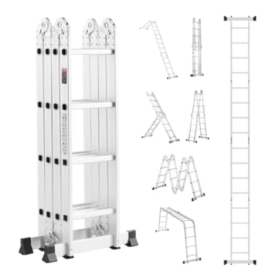 Abbildung von VEVOR Mehrzweckleiter Multifunktionsleiter Leitergerüst 7 in 1 4 Stufen 4600mm
