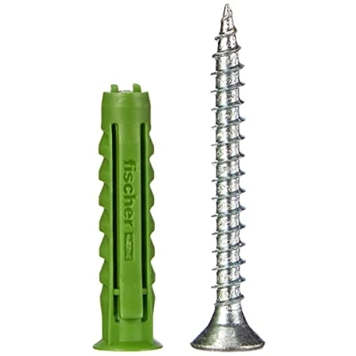 Abbildung von fischer Spreizdübel SX GREEN 6 x 30 S, je 45 nachhaltige Dübel &amp; Schrauben, Allzweckdübel aus nachwachsenden Rohstoffen, optimaler Halt in Beton, Hochlochziegel, Porenbeton, Vollziegel uvm.