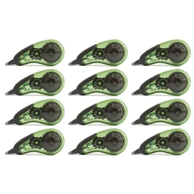 Abbildung von D.RECT Green Korrekturmaus Mouse Korrekturroller mit Bandschutzkappe Korrekturband 4,2mm x 10m 12 Stück